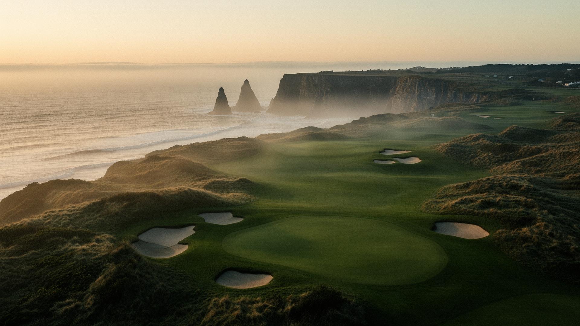 Coastal links course at dawn